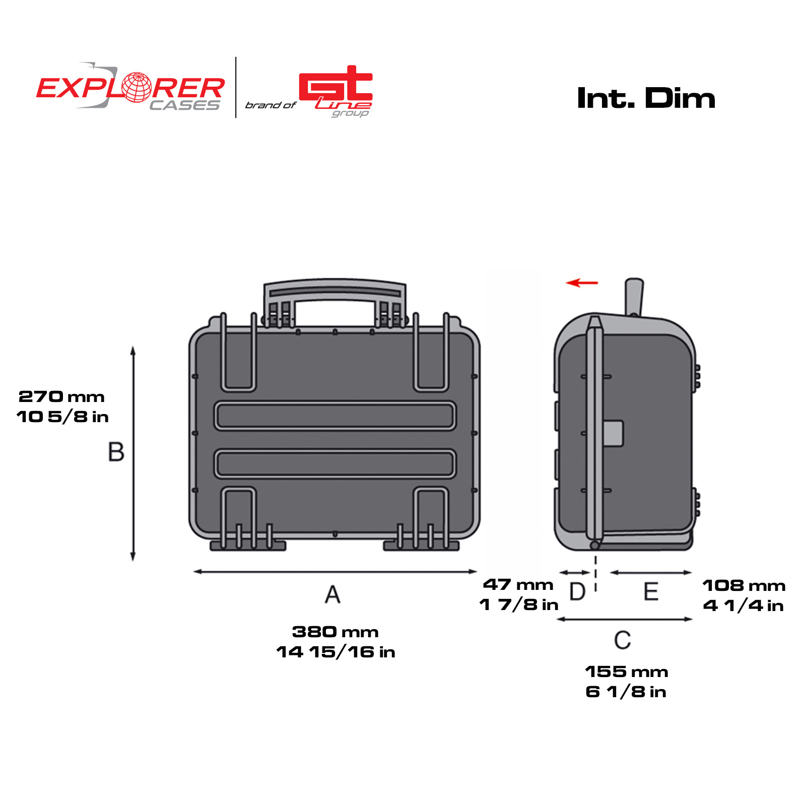 Explorer 3815HLBE black heavenly light waterproof empty case - Image 3
