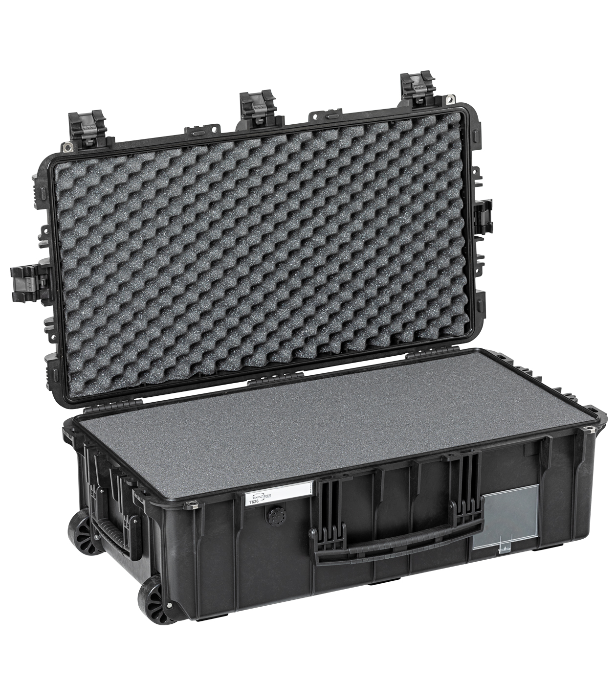 Explorer 7626HLB black heavenly light waterproof wheeled foam filled case