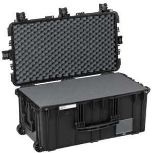 Explorer 7635HLB black heavenly light waterproof wheeled foam filled case
