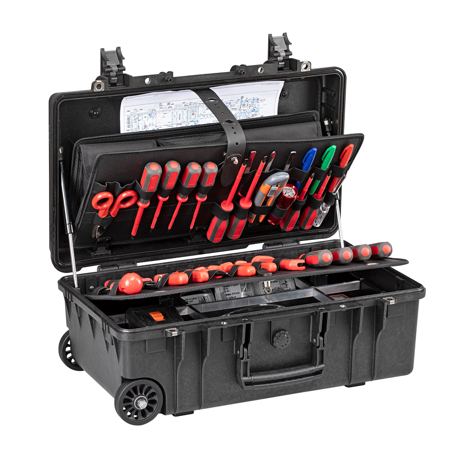 GT 52-21 PEL professional water-resistant wheeled tool case