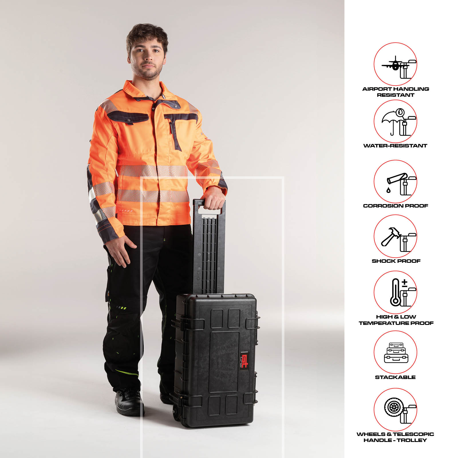 GT 52-21 PTS professional water-resistant wheeled tool case