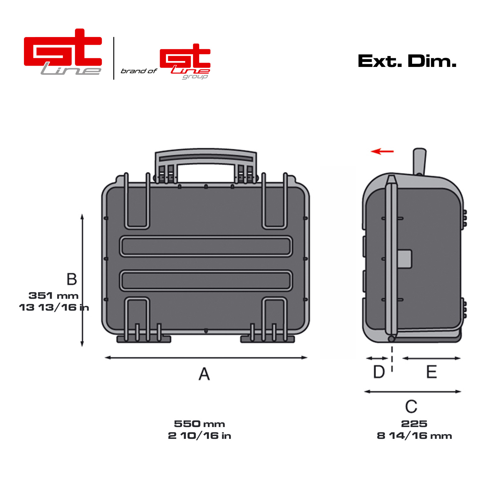 GT 52-21 PTS professional water-resistant wheeled tool case