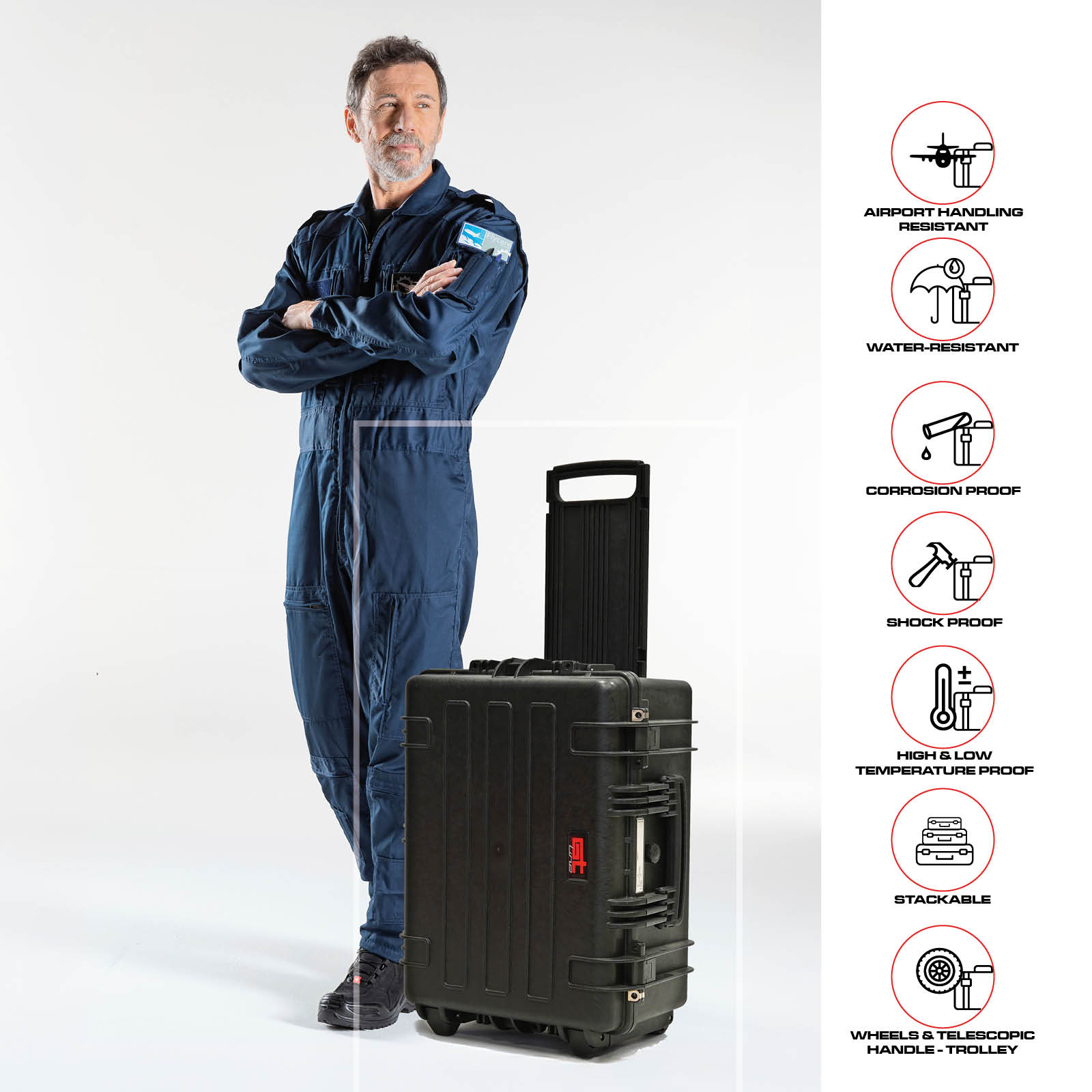 GT 53-26 PEL professional water-resistant wheeled tool case