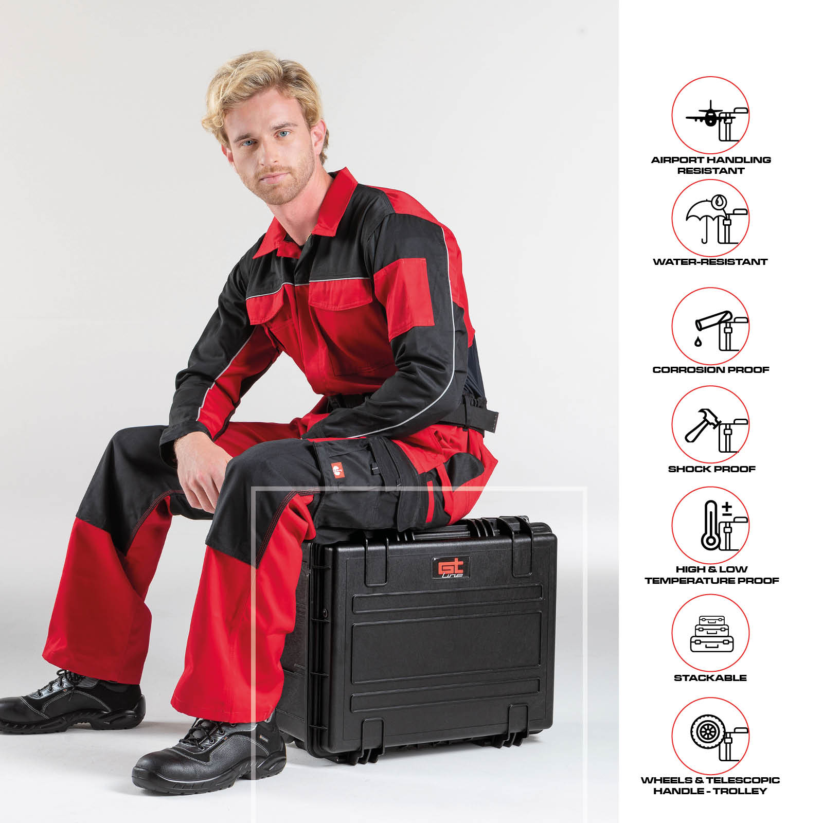 GT 48-25HL PEL professional water-resistant wheeled tool case